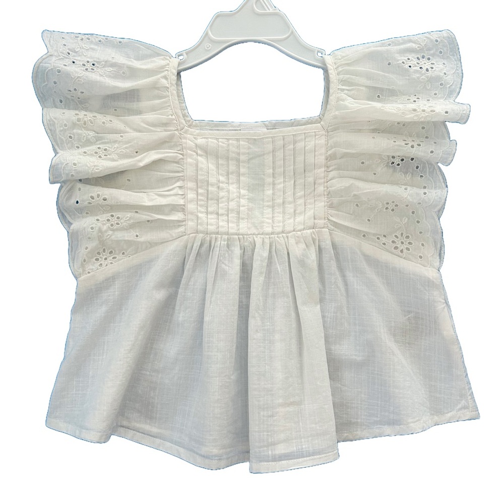 NWT GAP Kids White Eyelet Ruffle Blouse